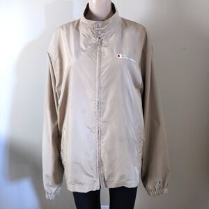 Champion embroidered logo zip up jacket, men's large